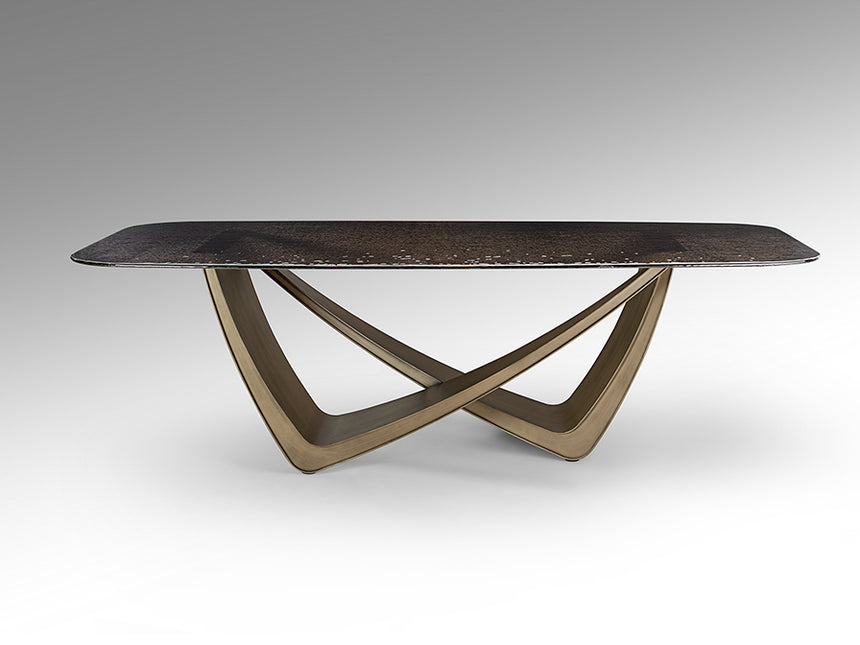 Mesa de comedor Schuller Genesis bronce envejecido y gris 240x76cm 606523 - imagen 6