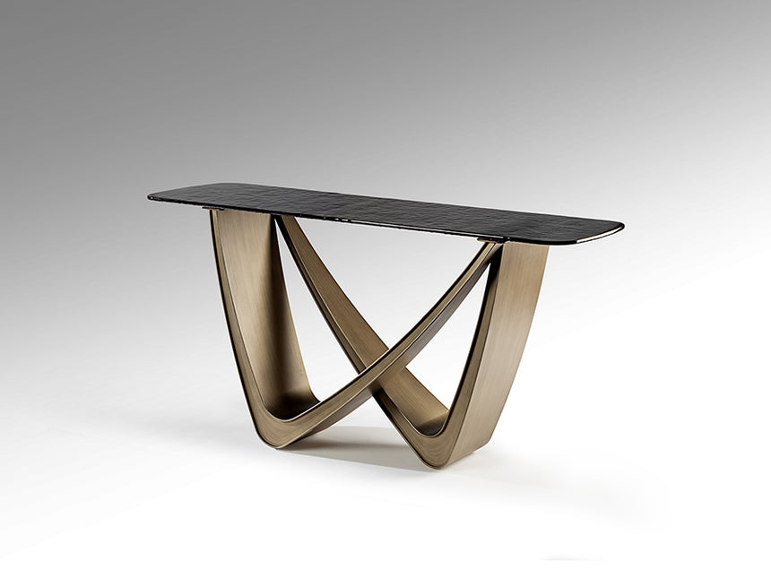 Consola Schuller Genesis bronce envejecido y gris 150x76cm 606684