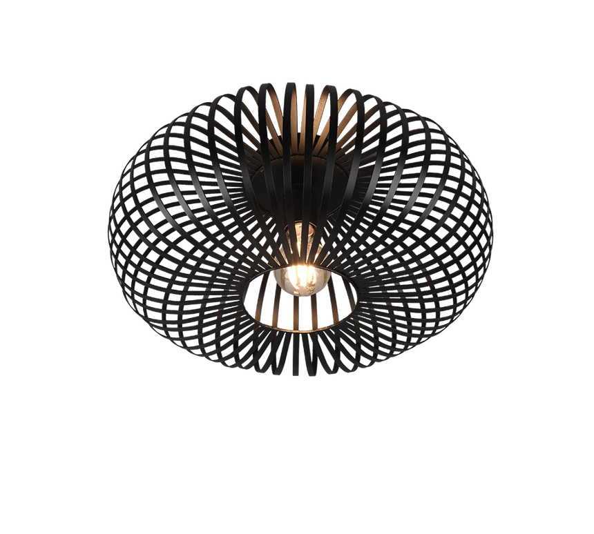 Plafón de techo Trio Johann LED negro mate 2700K Ø40cm 606900132