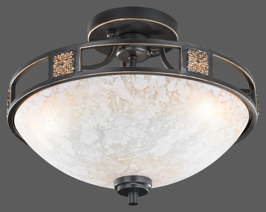 Plafón de techo Trio Quinta LED rusty 3000K Ø42cm 608100324