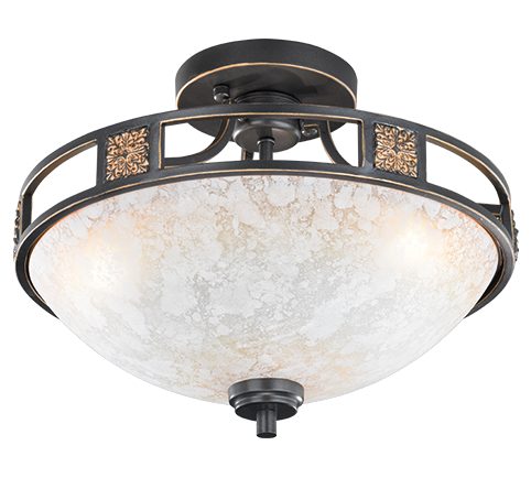 Plafón de techo Trio Quinta 3 luces óxido Ø42cm 608100324