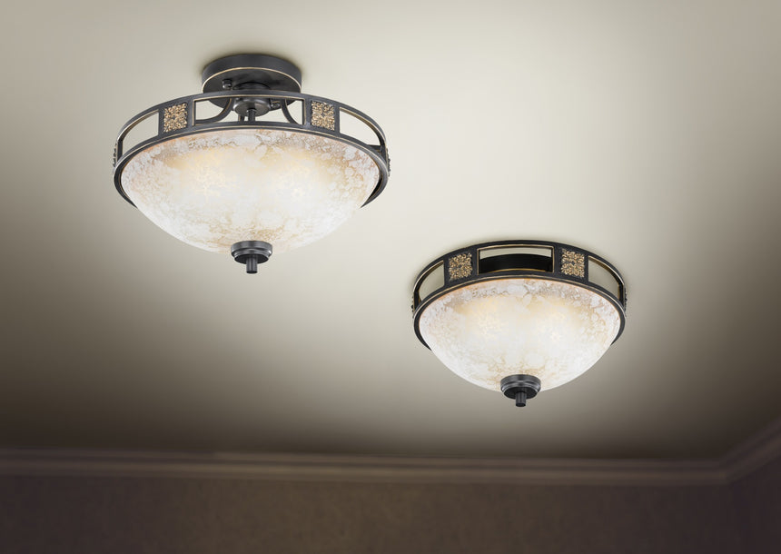 Plafón de techo Trio Quinta LED rusty 3000K Ø42cm 608100324