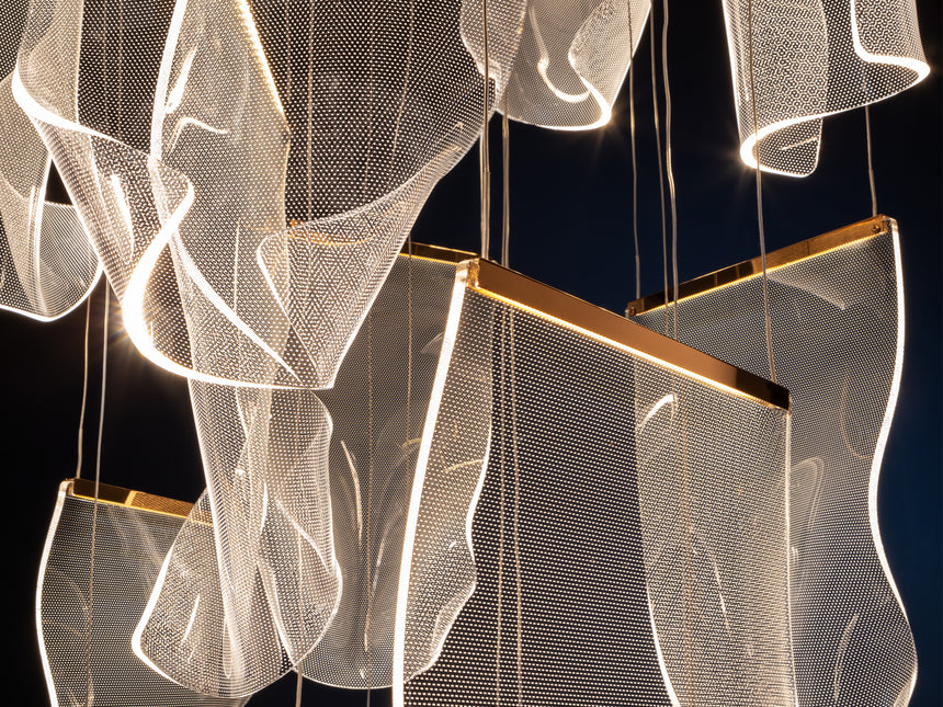 Lámpara de techo colgante Schuller Velos grande 14 luce - ambiente