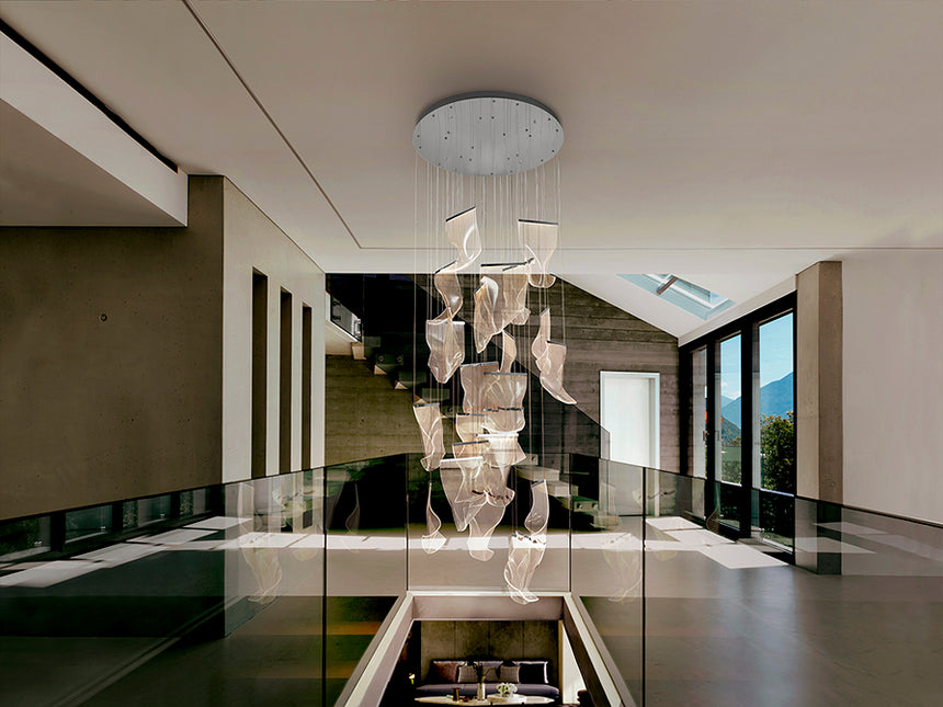 Schuller Velos Lámpara grande 5m altura 24 luces cromo 608572