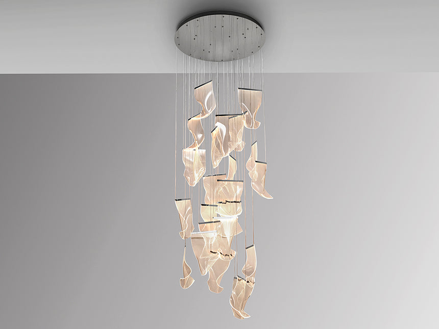 Schuller Velos Lámpara grande 5m altura 24 luces cromo 608572