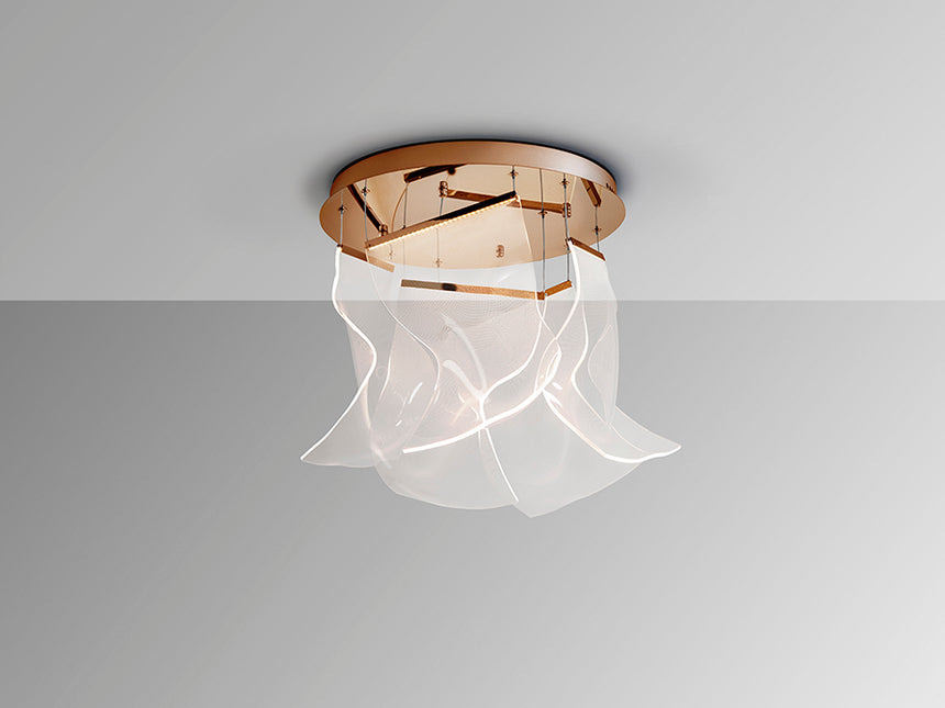 Schuller Velos 5-light lamp, rose gold, 609583