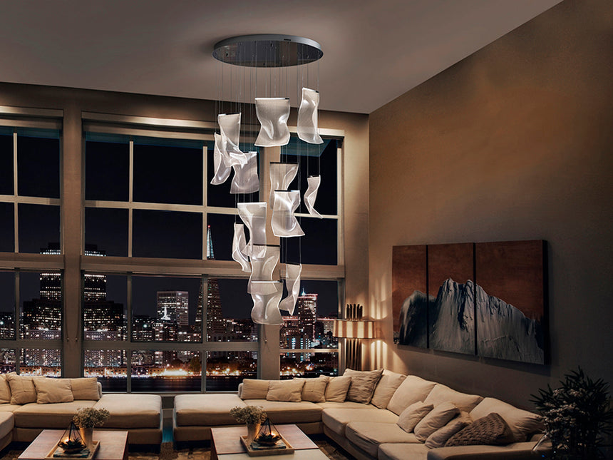 Schuller Velos II Lámpara de techo colgante 13 luces regulable cromo 609647ND