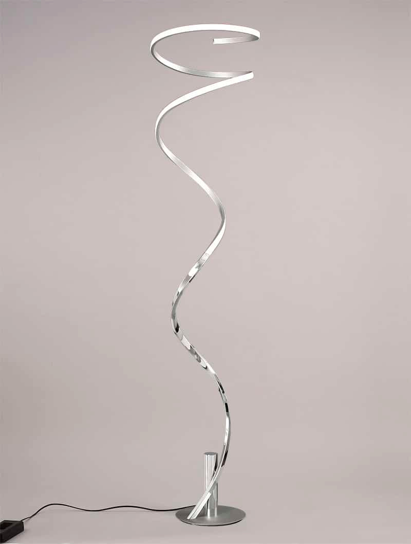 Mantra Helix Dimmable LED Floor Lamp, Silver, Chrome, 6100