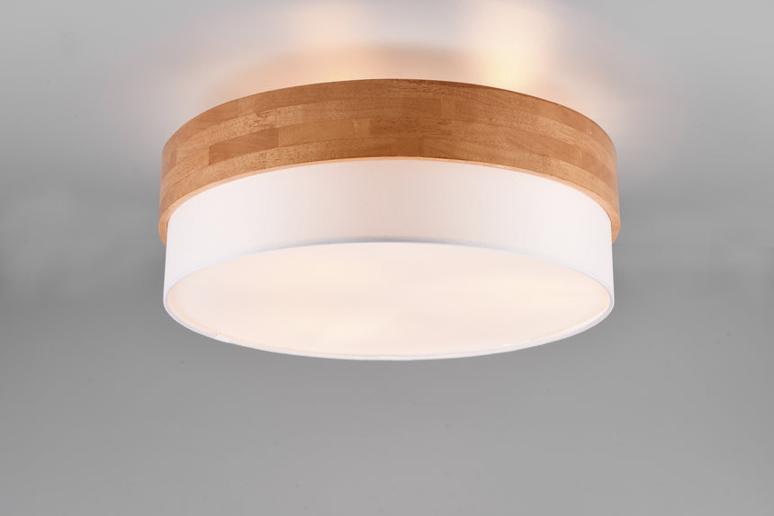 Plafón de techo Trio Seasons LED níquel mate 3000K Ø50cm 611500301