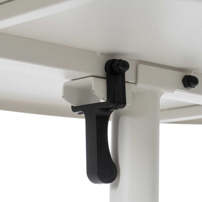 Mesa auxiliar plegable de acero en blanco 70x70x72 cm