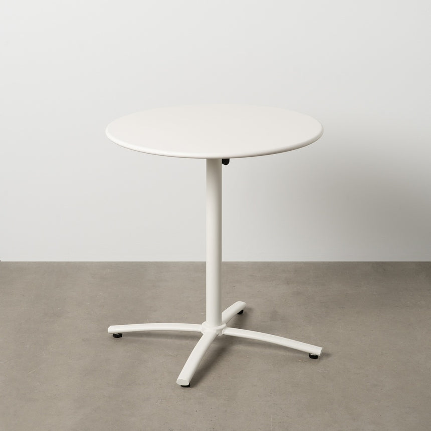 Mesa auxiliar plegable de acero en blanco 70x70x72 cm