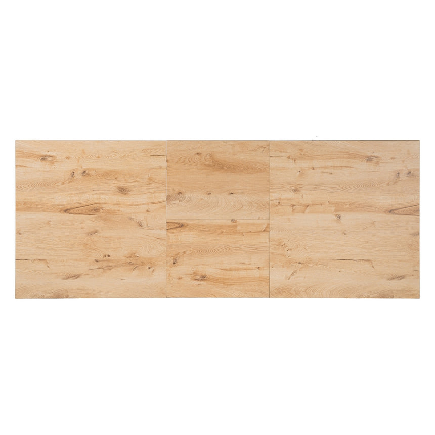 Mesa de comedor extensible de metal y madera en tono natural 170x90x75 cm