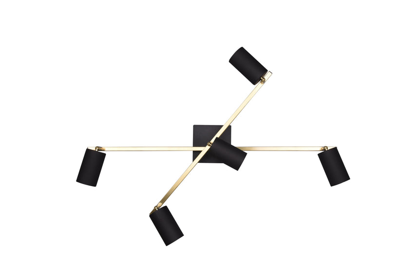 Trio Marley metal ceiling lamp schwarz-gold 612400580