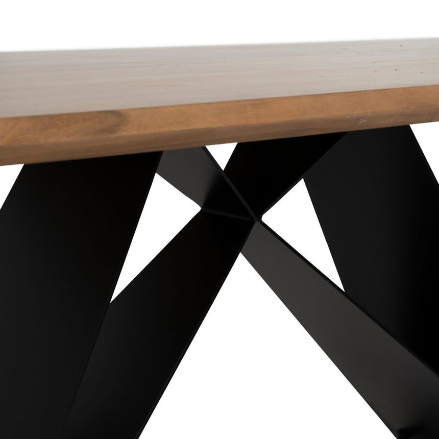 Mesa de comedor madera natural y metal negro 200x100x77 612696