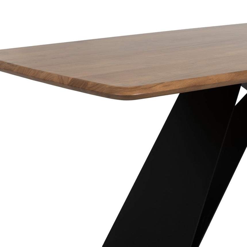 Mesa de comedor madera natural y metal negro 200x100x77 612696