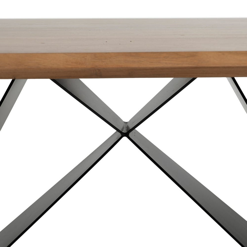 Mesa de comedor madera natural y metal negro 200x100x77 612696