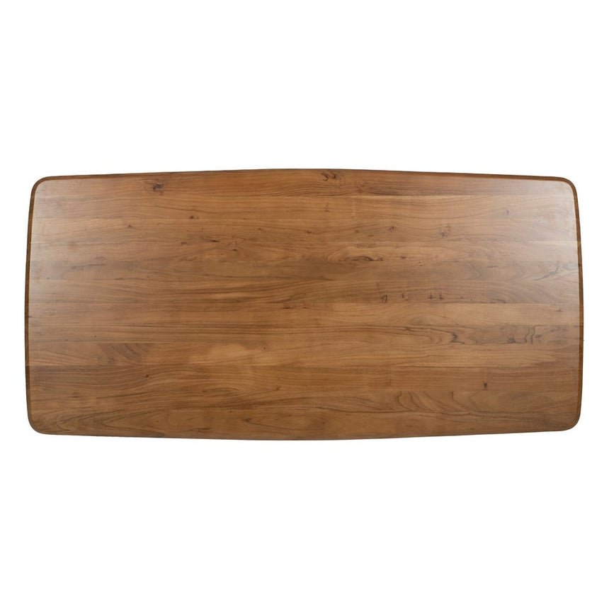 Mesa de comedor madera natural y metal negro 200x100x77 612696