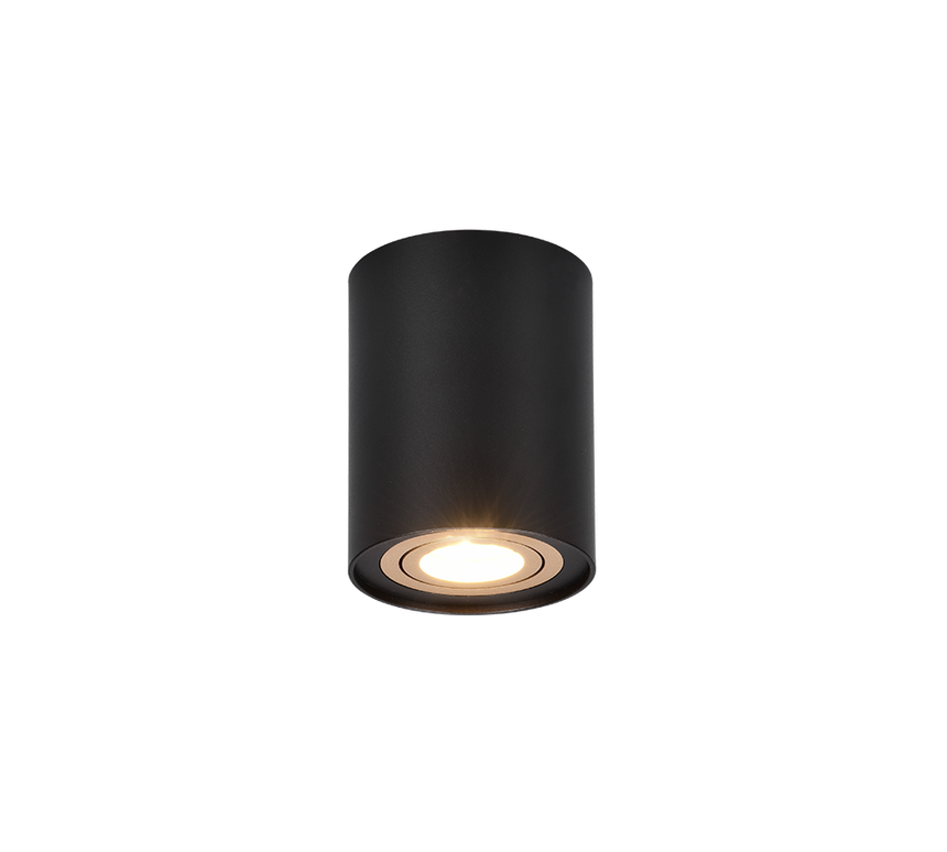 Plafón de techo Trio Cookie LED negro y dorado 3000K Ø9,6cm 612900180