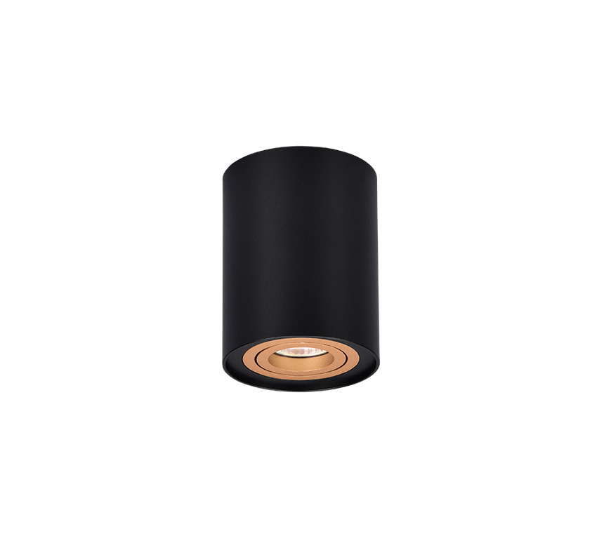 Plafón de techo Trio Cookie LED negro y dorado 3000K Ø9,6cm 612900180