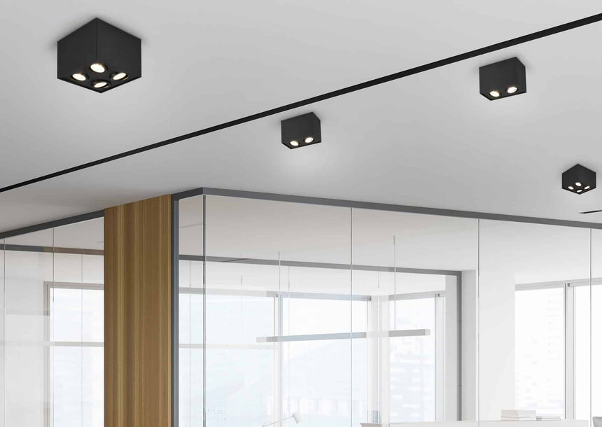 Trio Biscuit Plafón de metal estera negra 613000232