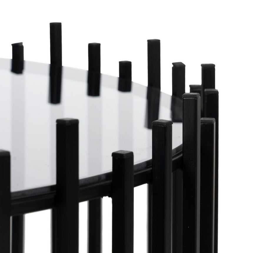 IXIA Set of 2 black metal and glass coffee tables 613627