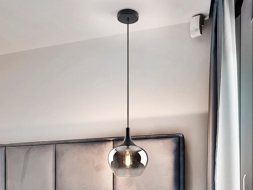 Schuller Opaz Lámpara de techo colgante 1 luz negro/smoke D19 614023