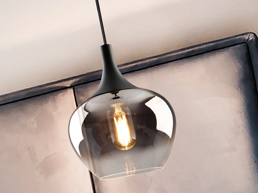 Schuller Opaz Lámpara de techo colgante 1 luz negro/smoke D19 614023