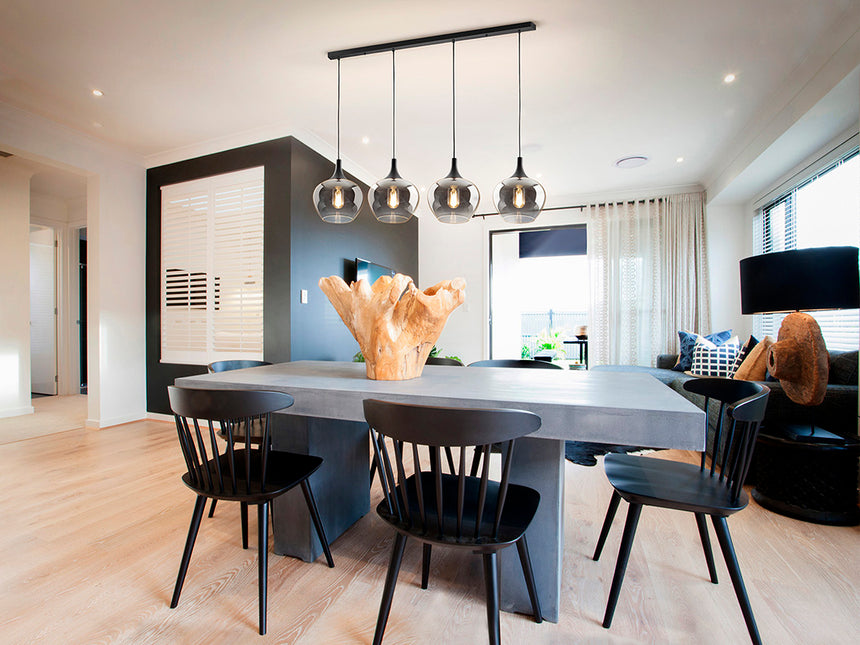 Schuller Opaz Lámpara de techo colgante 4 luces negro/smoke 614245