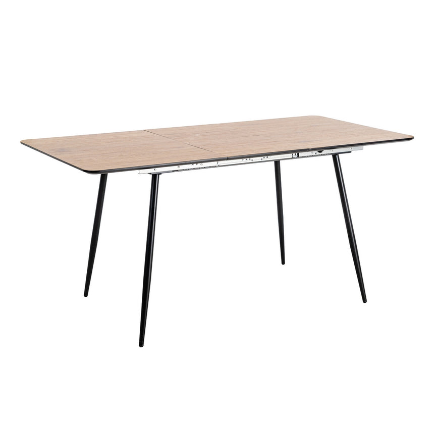 Mesa de comedor extensible de DM y metal en tono natural 120x80x75 cm 615209