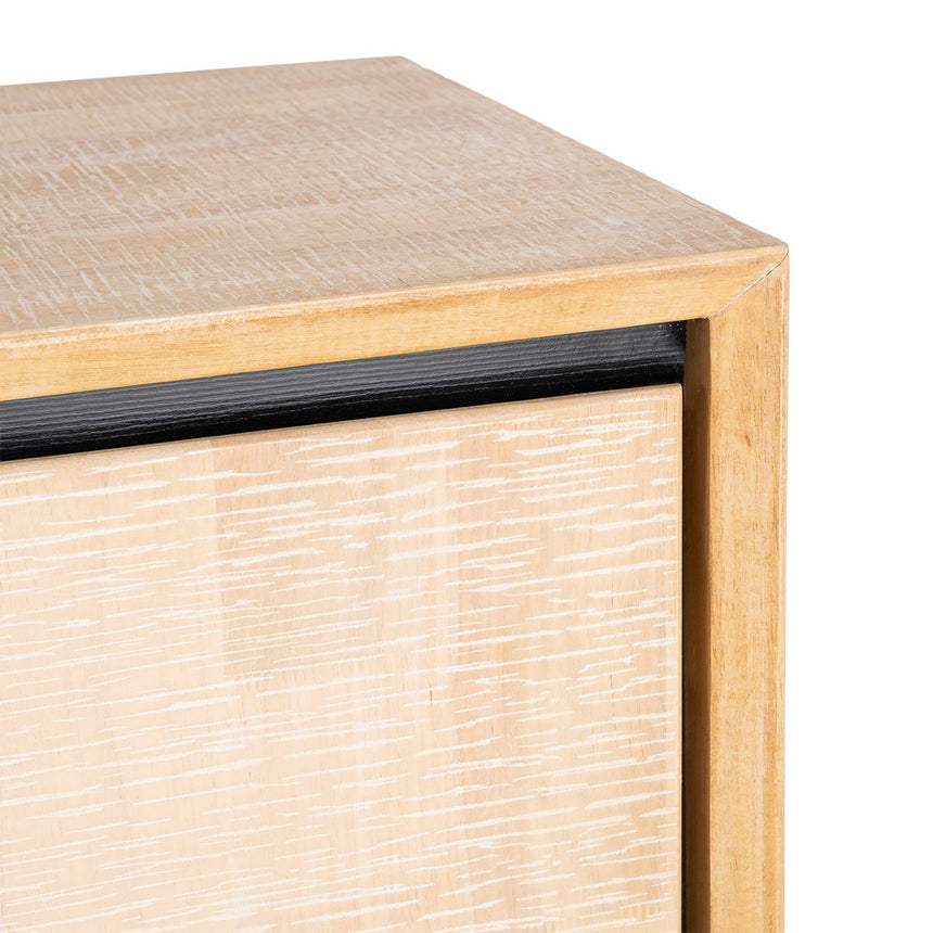 Aparador Sintra de madera y metal en tono natural y negro 200x40x86,5 cm