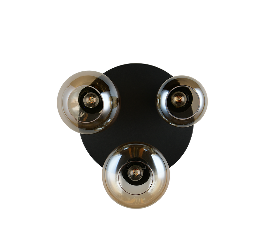 Plafón de techo Trio Lumina LED negro mate 2700K Ø48,5cm 617030313