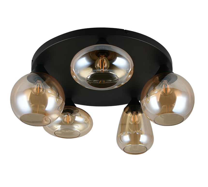 Plafón de techo Trio Lumina LED negro mate 2700K Ø63,5cm 617030513