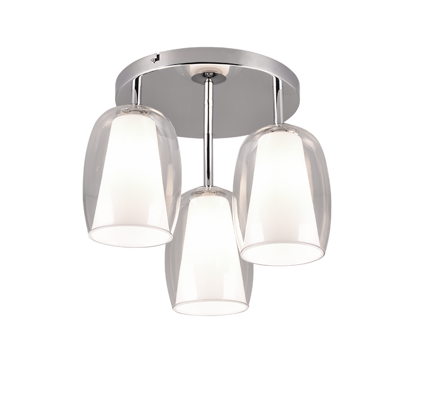 Plafón de techo Trio Barret LED cromo 3000K Ø38cm 6