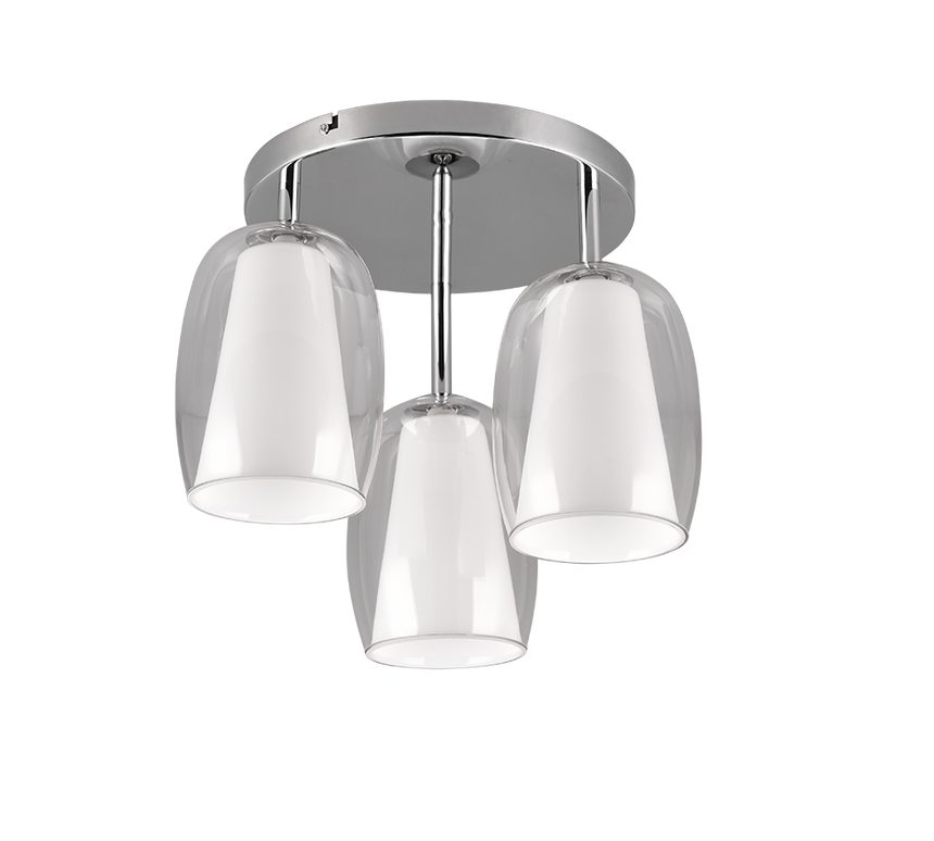 Plafón de techo Trio Barret LED cromo 3000K Ø38cm 617500306