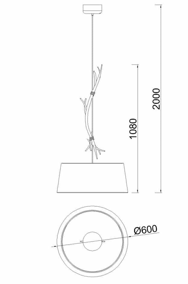 Mantra Sabina Large Pendant Ceiling Lamp Wood, Beige, Brown 6178