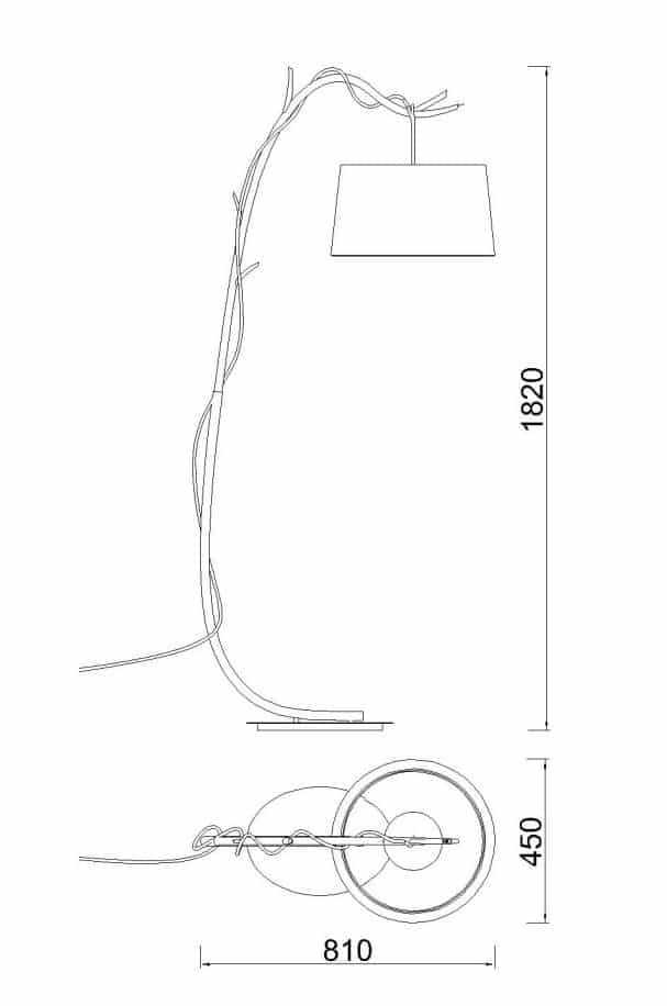 Mantra Sabina Lámpara pie de salón madera beige marrón 6182
