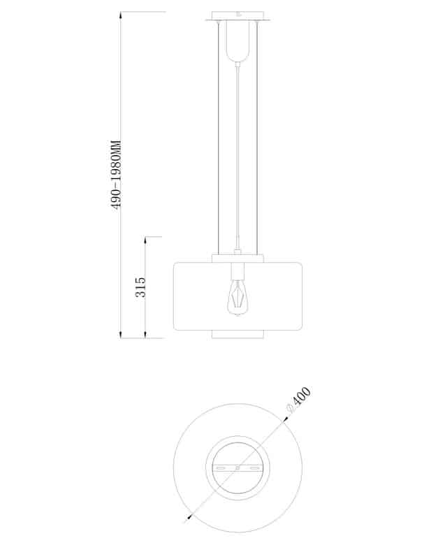 Mantra Jarras Lámpara de techo colgante grande cobrizo 6190