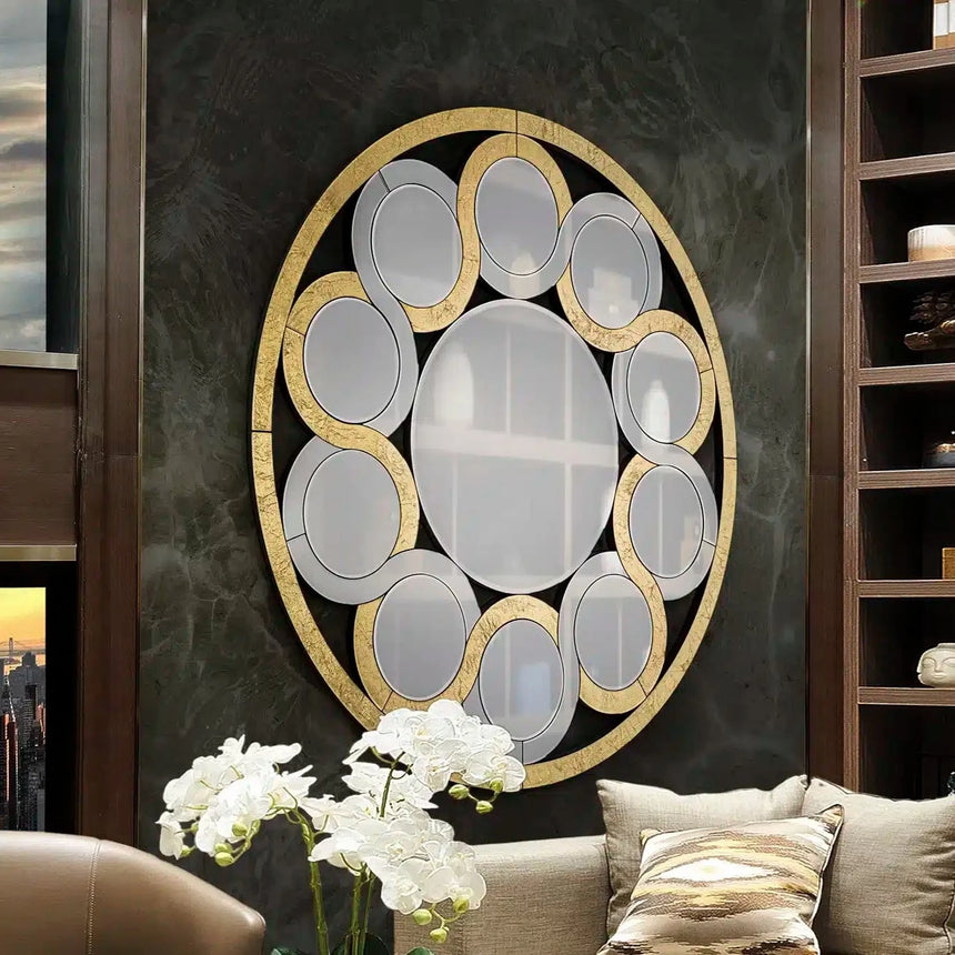 Schuller Zendaya Espejo oro 120Ø 619240