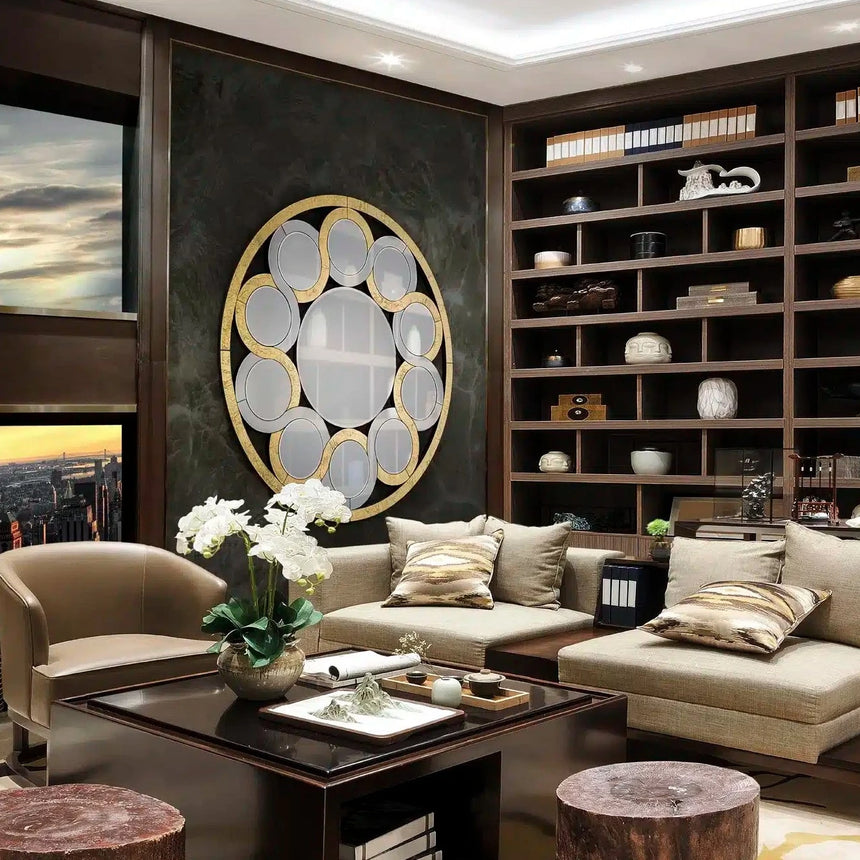 Schuller Zendaya Espejo oro 120Ø 619240