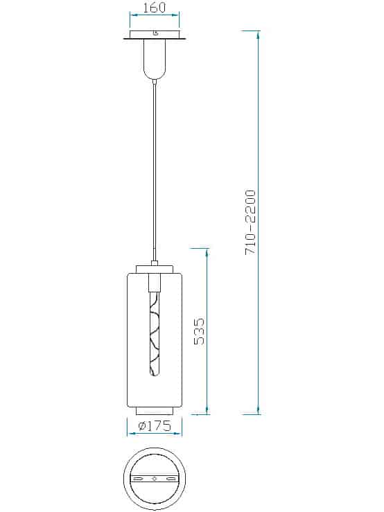 Mantra Jarras Lámpara de techo colgante pequeño gris oscuro 6197
