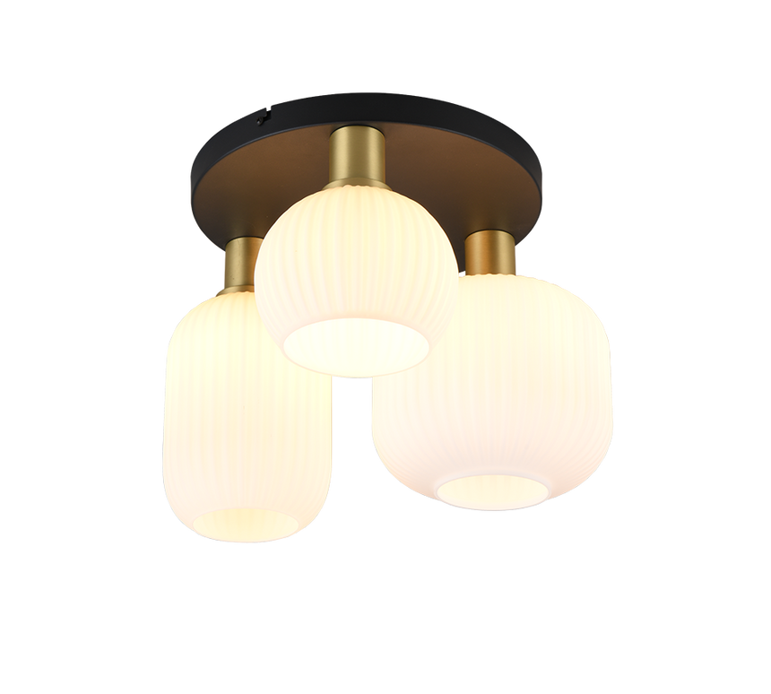 Plafón de techo Trio Diva 3 luces bronce mate Ø39cm 619800308