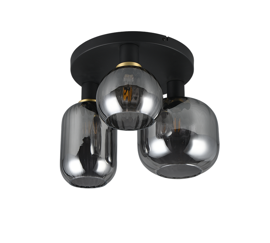 Plafón de techo Trio Diva 3 luces negro mate Ø39cm 619800332 - vista 4
