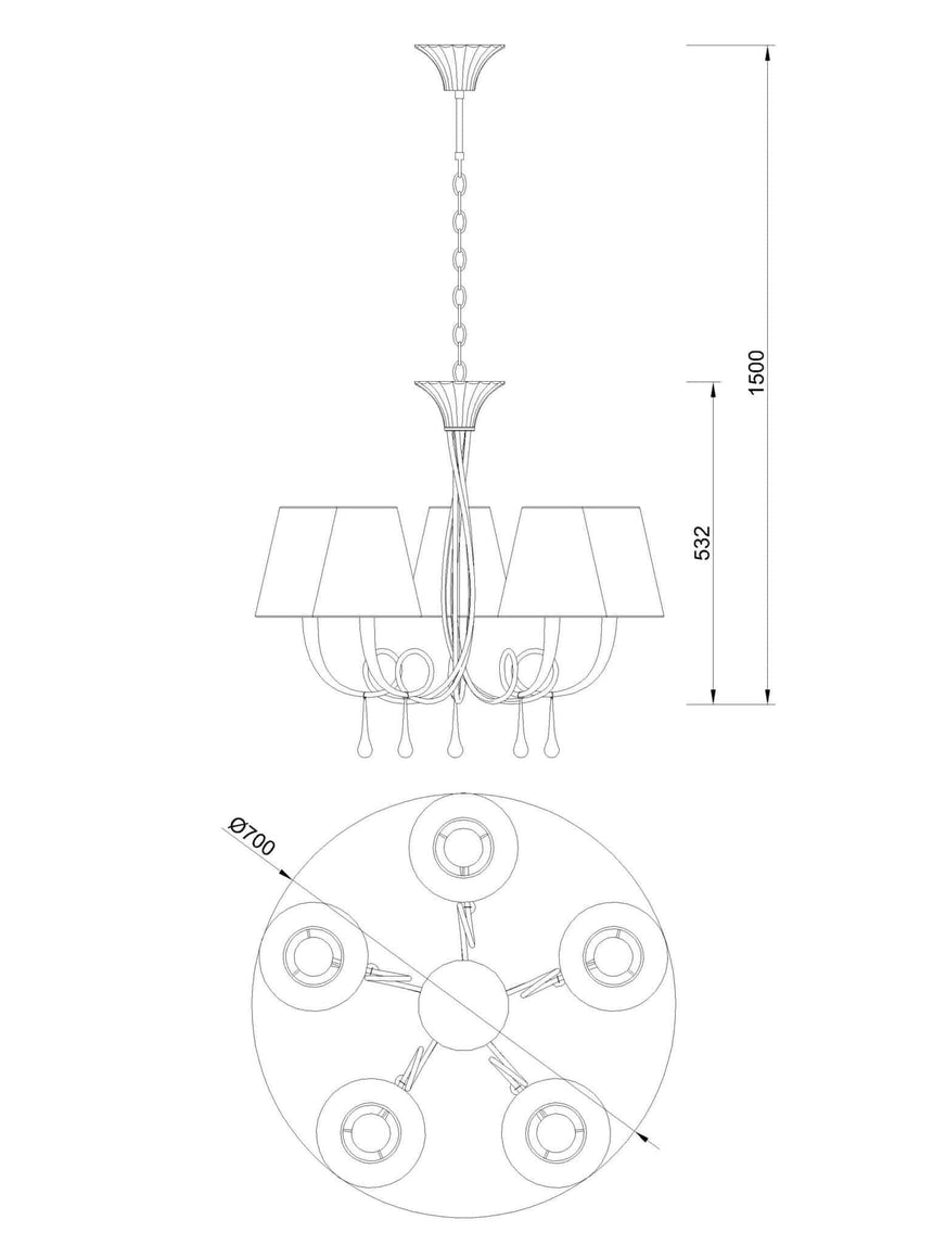 Mantra Paola Gold Pendant Ceiling Lamp 6206