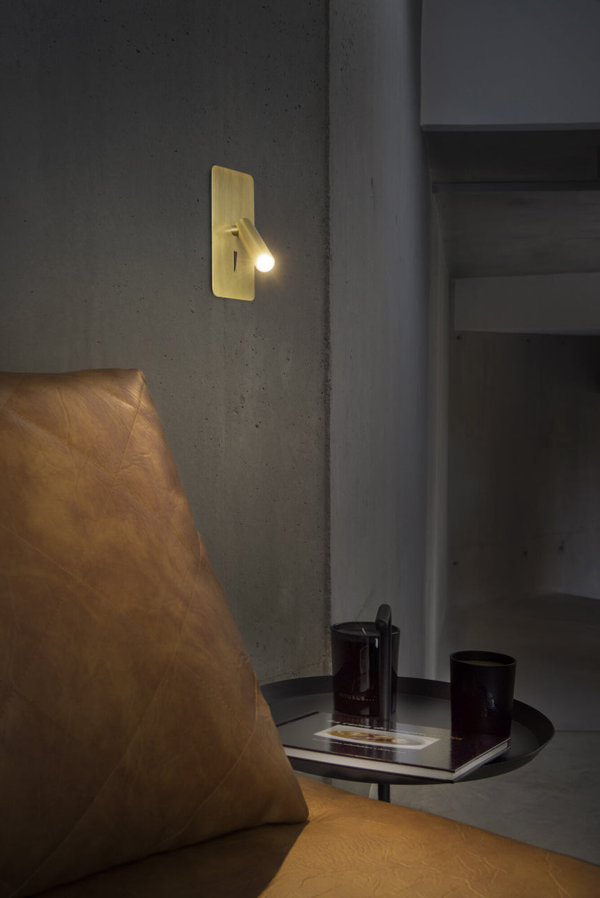 Faro SUAU Satin gold recessed wall light 62114