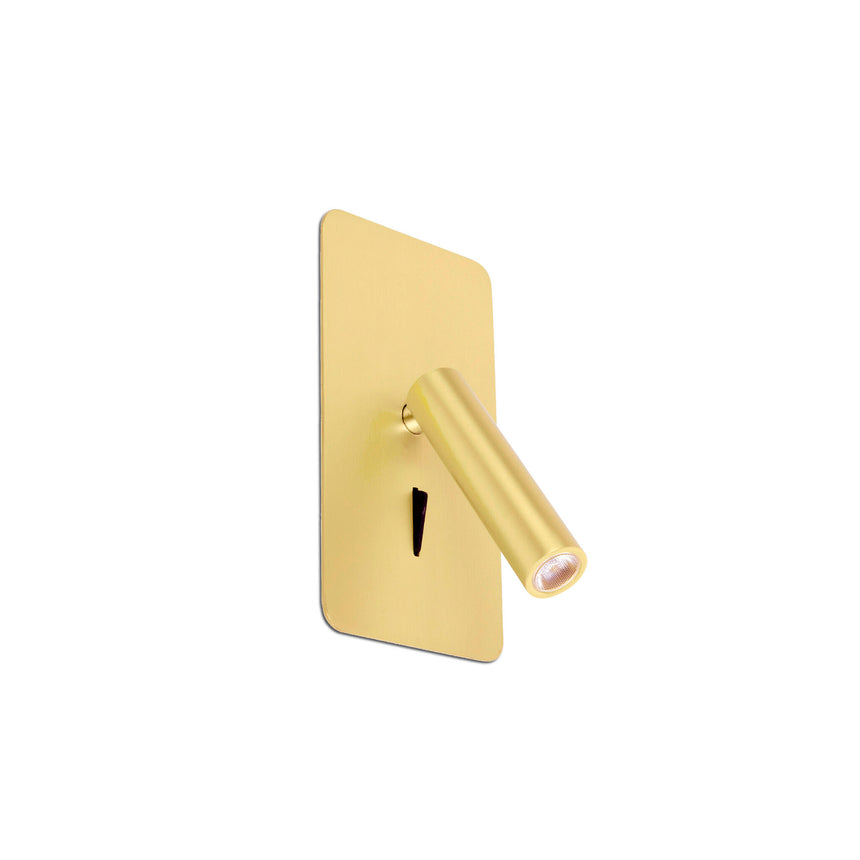 Faro SUAU Satin gold recessed wall light 62114