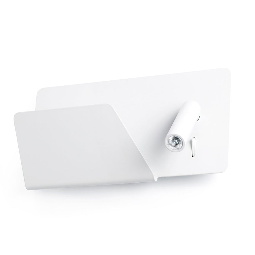 Faro SUAU USB White wall lamp with left reader 62124