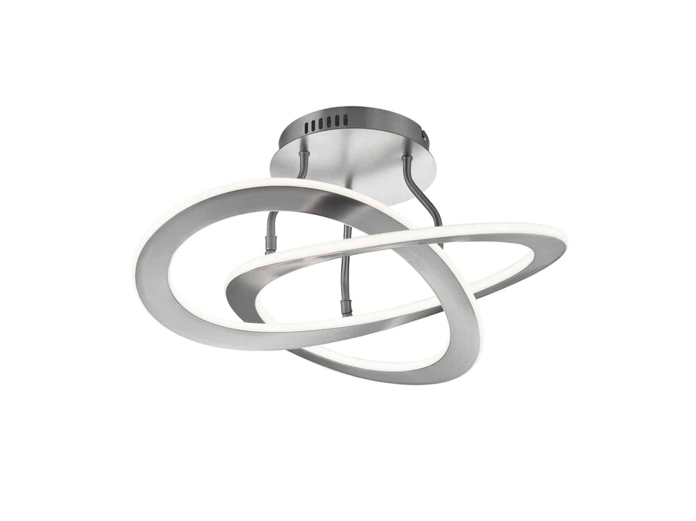 Trio Oakland Matt Nickel Metal LED Ceiling Light 621710107