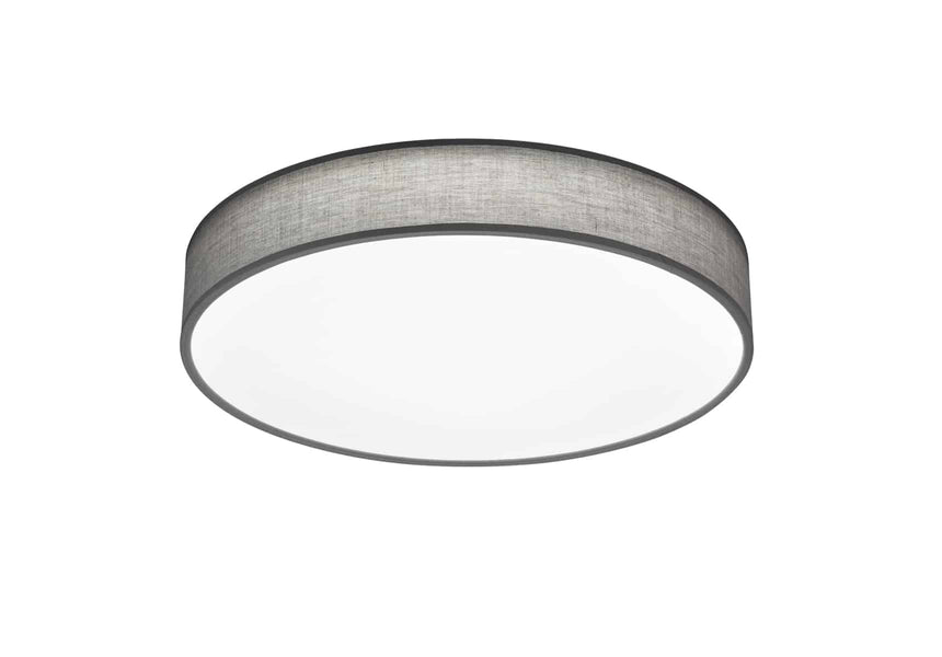 Trio Lugano LED gray textile ceiling light 621914011