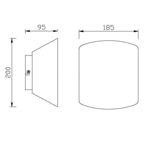 Plano de medidas - Mantra Asimetric Aplique redondo blanco 6221