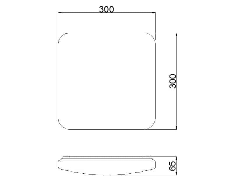 Plano de medidas - Mantra Quatro II plafón LED blanco 6240
